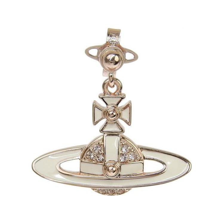 Vivienne Westwood Neil Saturn Design Pendant Brass Earrings Women earrings Beige Rose-Gold 6202014L02G231