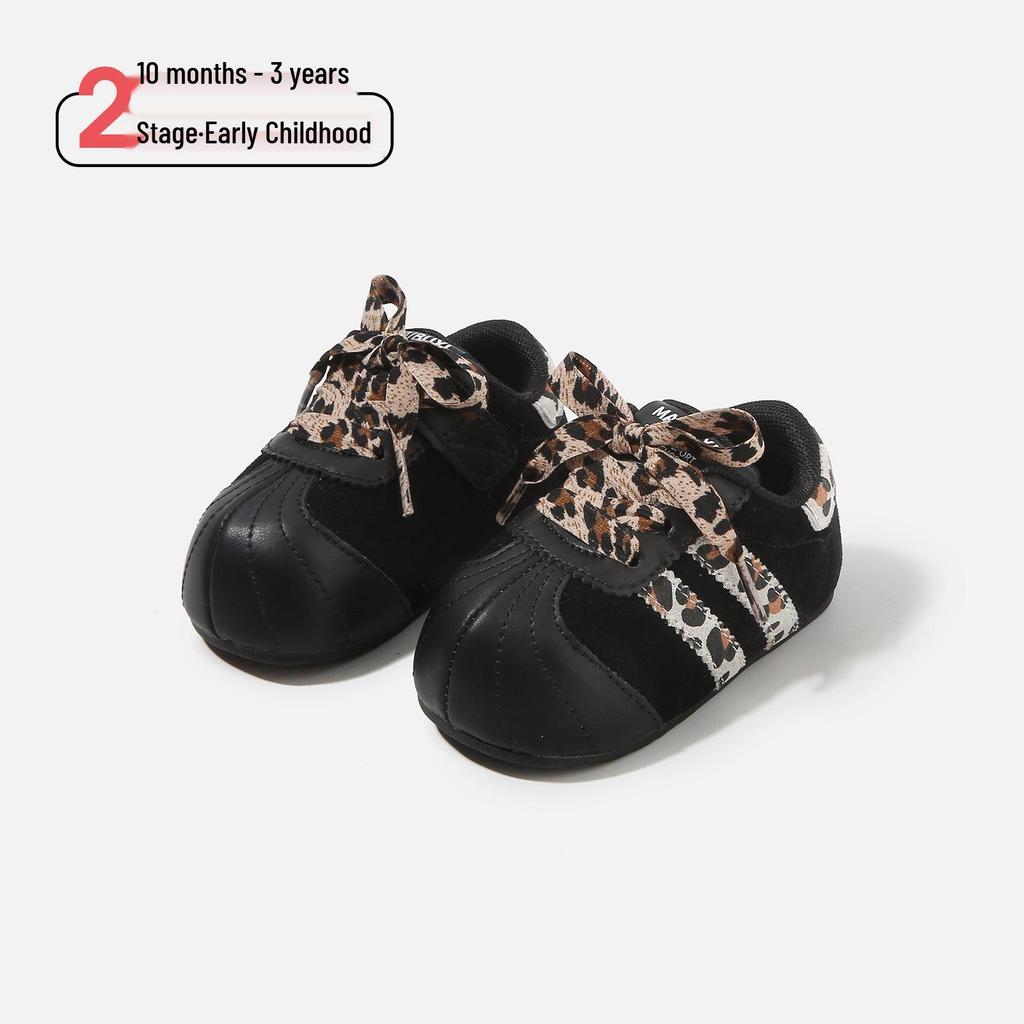 2026 Children's Leopard Print Retro Sports Shoes - Versatile Pre-Walking Casual Sneakers for Boys and Girls