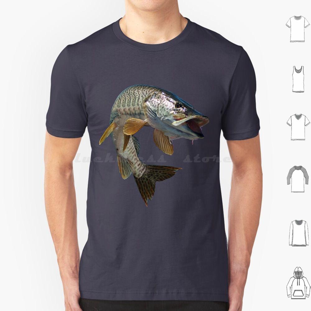 Moschus T-Shirt Baumwolle Männer Frauen DIY Druck Fisch Angeln Angler Moschus Tiger Moschus Forelle Schwarzbarsch Hecht Fliegenfischen Eis