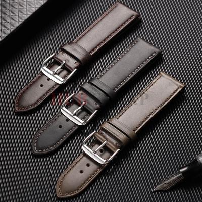 Oil Wax Leather Strap 18mm 19mm 20mm 21mm 22mmBusiness Watch Band Waterproof Bracelet Soft Sport Comfortable Universal Wristband