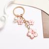 Cherry Blossom Cherry Blossom Keychain Alloy Pearl Drop Keyring Flower Key Holder  Handbag Decor
