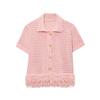 2025 Summer New Style Four-Color Optional Women's Fashion Suit Fringed Plaid Knitted Jacket & Fringed Skirt Suit