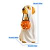 Halloween Resin Dog Statue with Illuminated Bucket and Bone Detail for Window, Entryway, Party Tables, and Indoor Party Centerpiecs