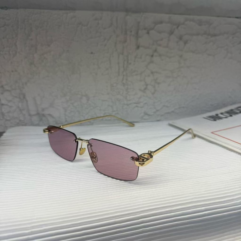 Rectangle Sun Glasses for Women Rimless UV400 Protection Unisex Sunglasses Holiday Travel Fashion Accessories