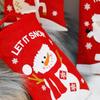 Christmas Decorative Gift Bags With Santa Snowman Reindeer Print Nonwoven Holiday Party Favor Tote