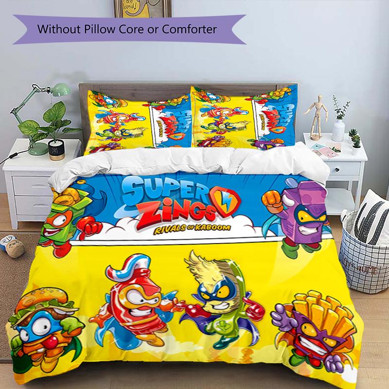 3pcs Superthings2 pattern bedding set duvet cover set includes duvet cover &pillowcases, perfect all season bedroom decoration & gift