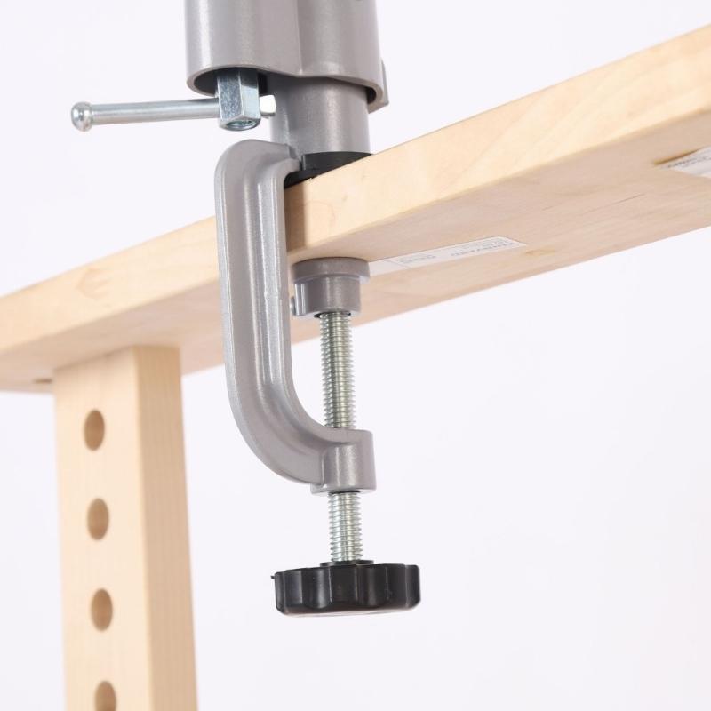 Drehbarer Mehrpositions-Schraubstock mit Bohrerhaltern, Hochleistungs-Stahlklemme für Holz-, Metallbearbeitungs-DIY-Projekte