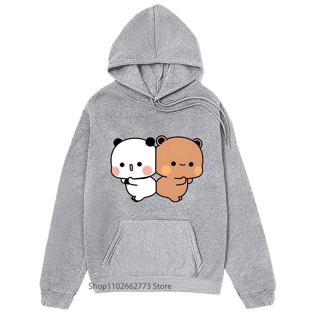 

Bubu Dudu Женские толстовки с капюшоном Kawaii Bubu Dudu Графические толстовки Милая одежда с изображением медведя панды Женская повседневная забавная корейская кофта 3XL