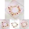 Fruit Jewelry Cherry Strawberry Heart Alloy Bracelet For Women Gift