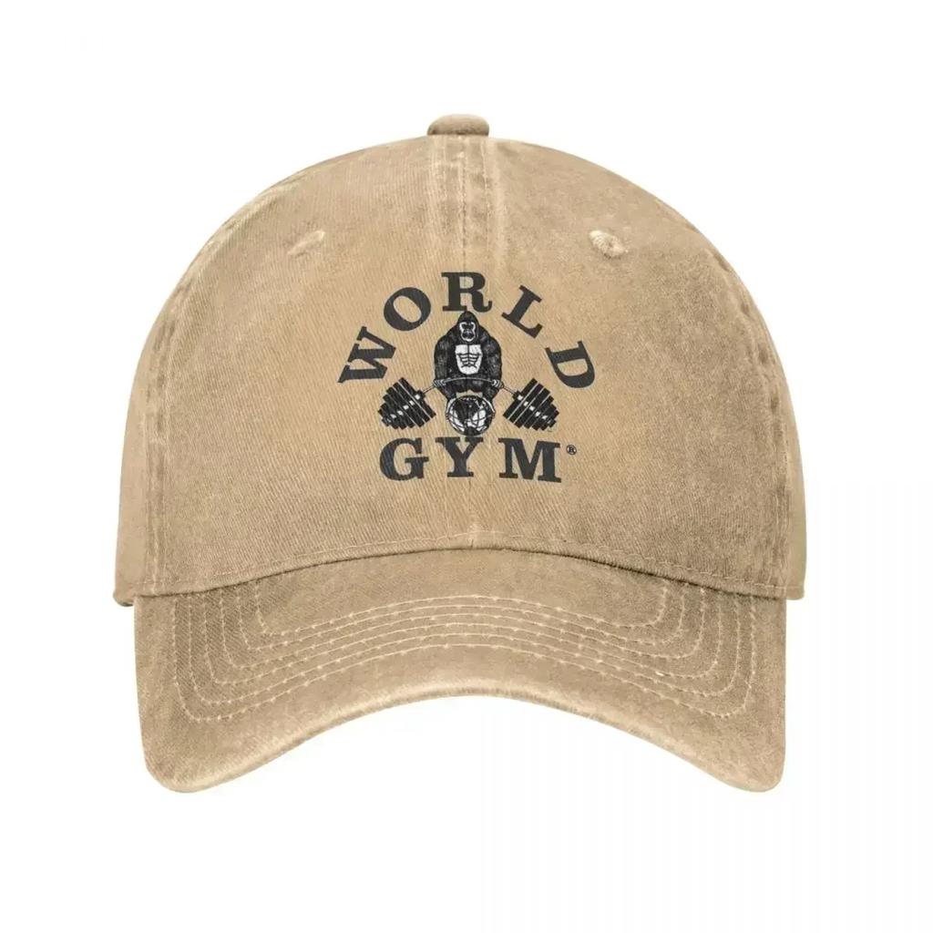 World Gym Power House Baseball Caps Casual Distressed Washed Fitness Exercise Sun Cap Unisex Outdoor Workouts Gift Hats Cap