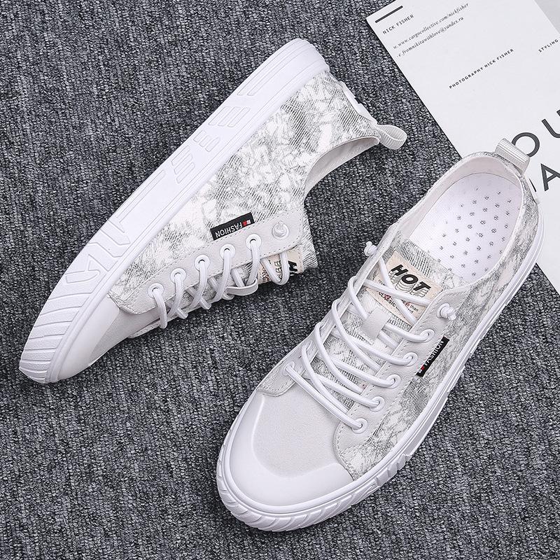 

Новая летняя мужская обувь, повседневная трендовая мужская обувь для скейтборда, дышащая плоская обувь для корейских студентов 7 белый