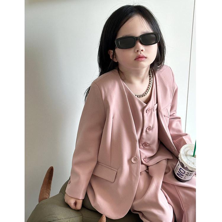 Podzim 2025 Dívčí třídílný bonbónový oblek - Korejský blejzr set