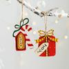 Red Christmas Hanging Pendants Snowman Double-sides Painted Xmas Tree Decor Festival Favors Wooden Art New Year Embellishments