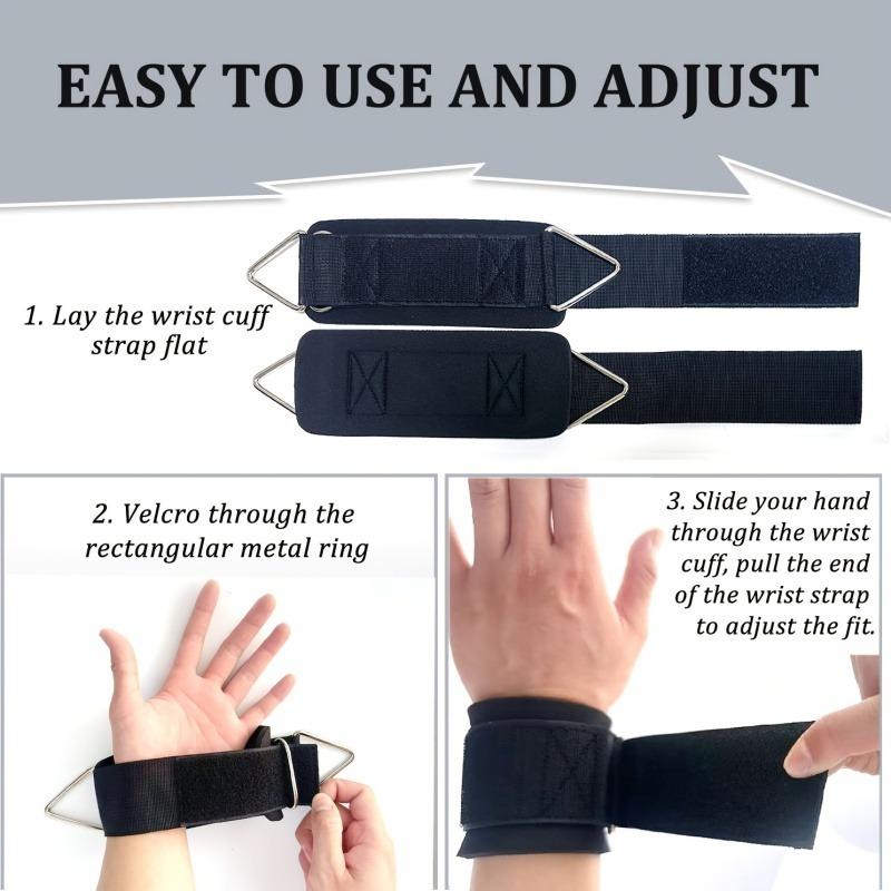 2Pcs Wristband Buckle Hand Strap Fitness Accessory for Arm Workout Training Resistance Rope Exercise Equipment