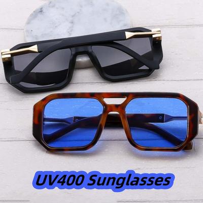 New Unisex Trendy Retro Artistic Square-framed SunGlasses UV400 Protection Travel Beach Street Photography Shades Spectacles