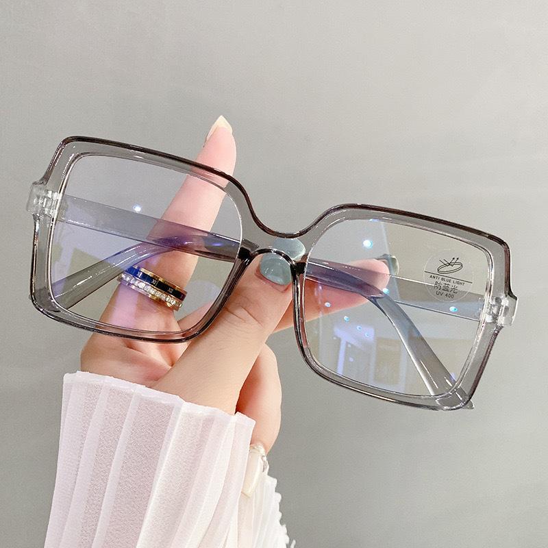 Square Large Frame Anti-Blue Glasses, Female Tide Can Be Matched With Myopia, Black Big Face, Thin