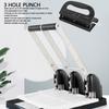 3 Hole Punch 30 Sheet Capacity Adjustable Paper Puncher with Positioning Ruler for Home School Office 3 Hole 9633 Can