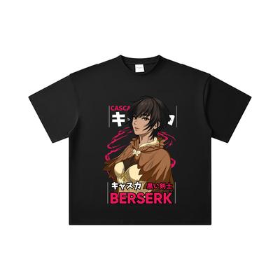 260 GSM Double Yarn 32 Count 100% Cotton Berserk V12 Casca Print Unisex Heavy Cotton T Shirt