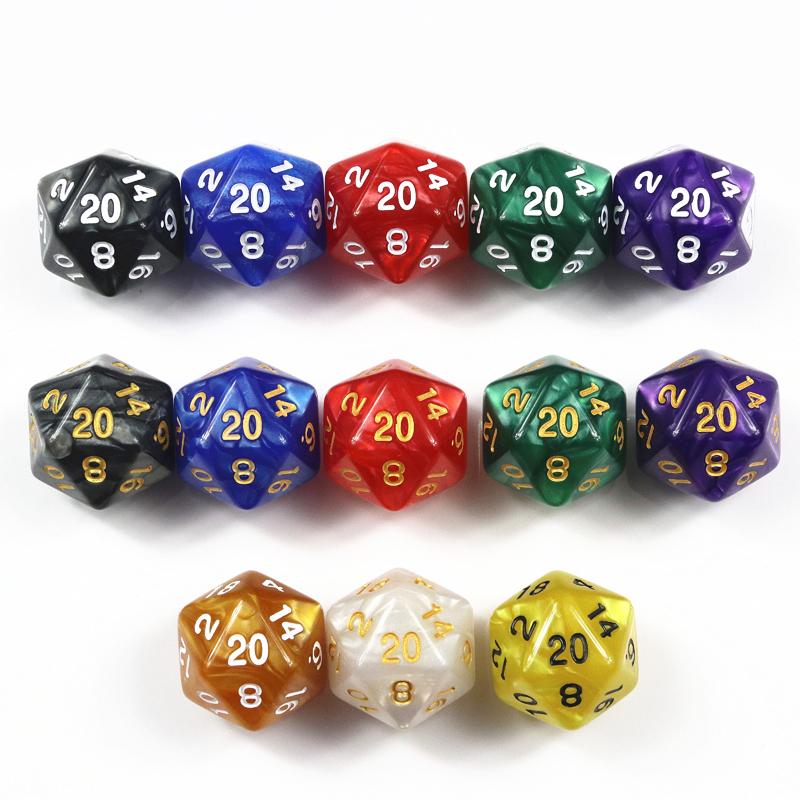 10 Pieces 20 Sided Dice Polyhedral Dice Set for DND RPG COC Board Game Marble Effect Game Dice