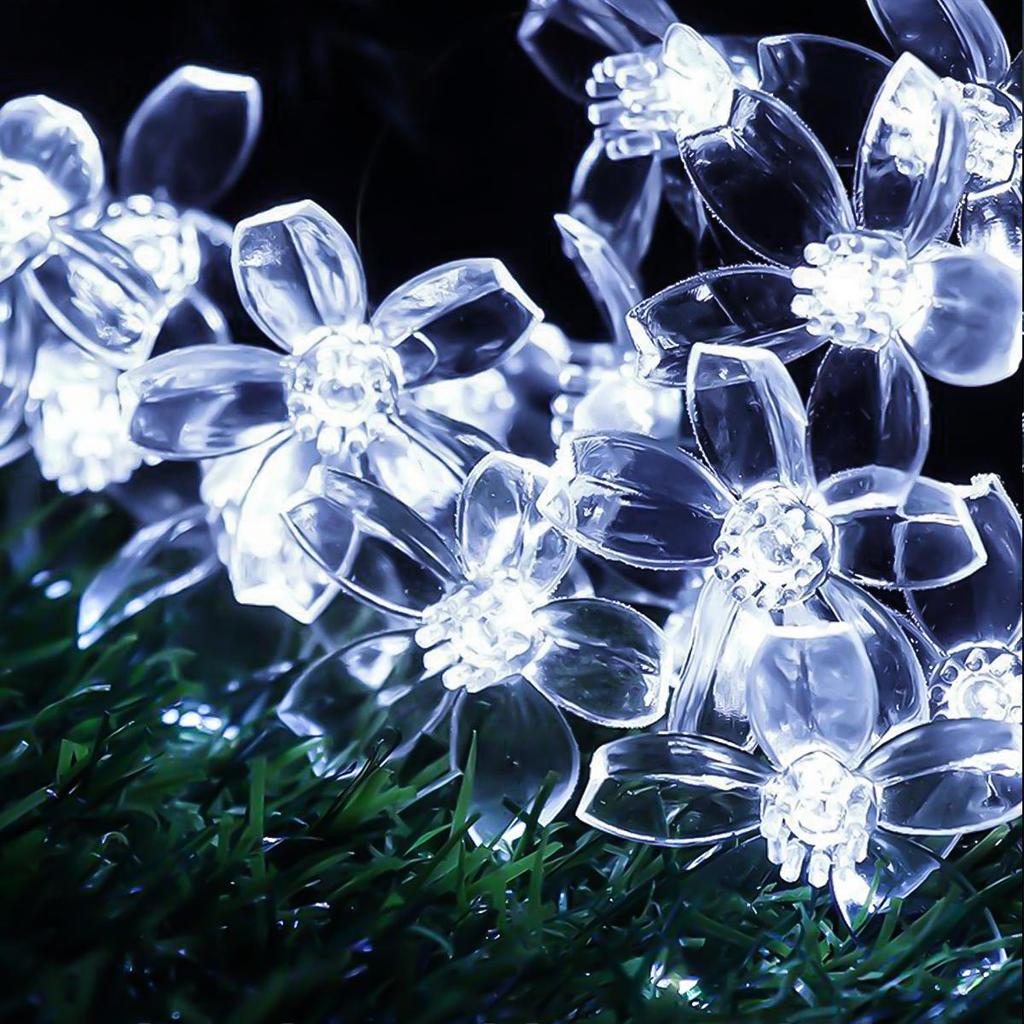 Super Bright Peach Blossom Garland Solar Led Colorful Lights Outdoor Decoration Mtltiple Sizes