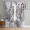 Panda Forest Funny Tulle Window Curtain for Livingroom Printed Sheer Curtain Home Decor Window Panels Chiffon Drapes