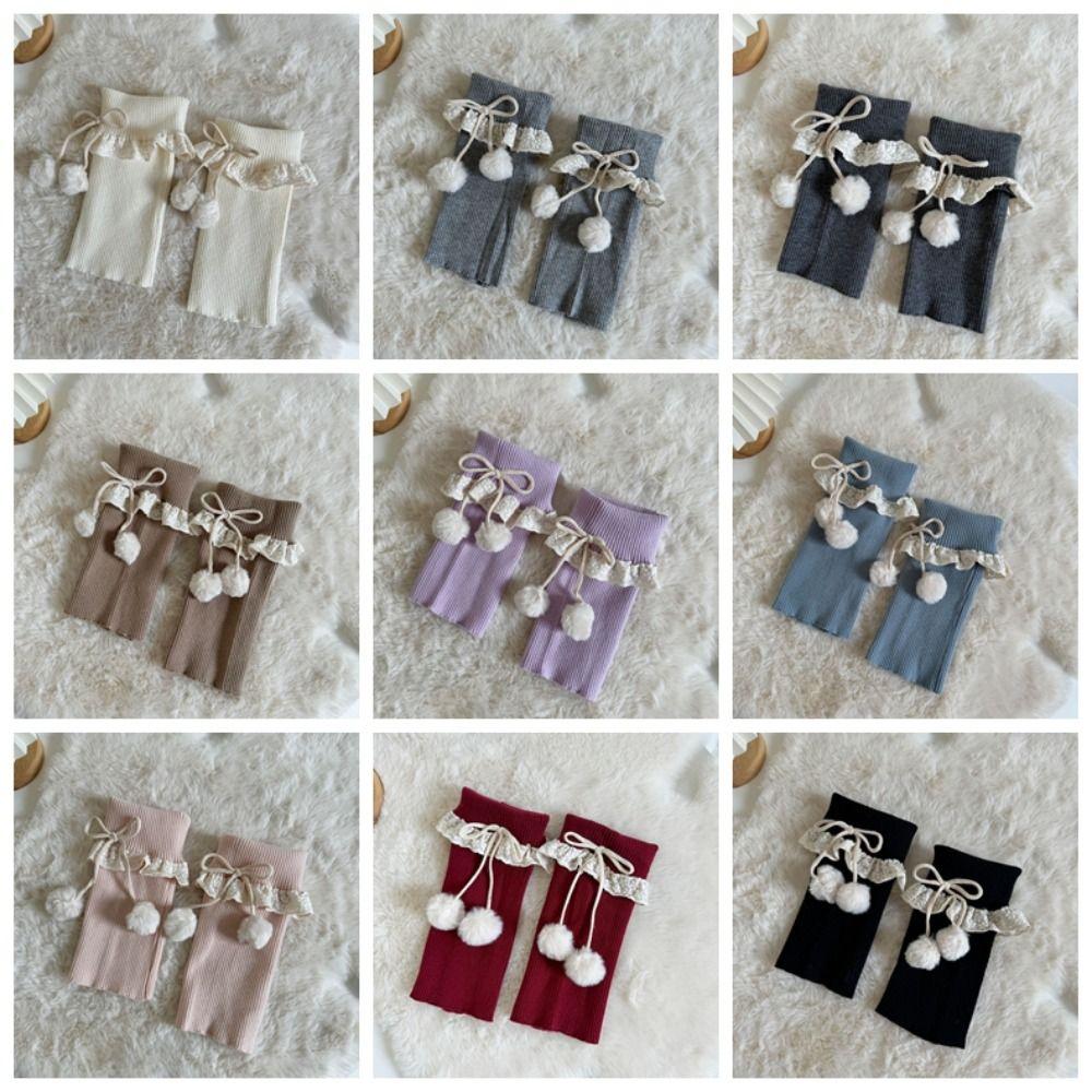 JK Lolita Leg Warmers Women Y2K Winter Leg Cover Comfortable Knitted Leg Warmer  Girls Lady
