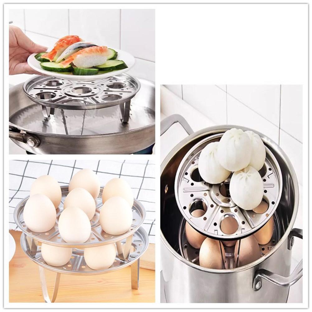 7-Hole Single Layer Egg Steamer Stainless Steel Egg Cooking Tray Nutrient-Retaining Steaming Rack for Eggs Seafood Vegetables