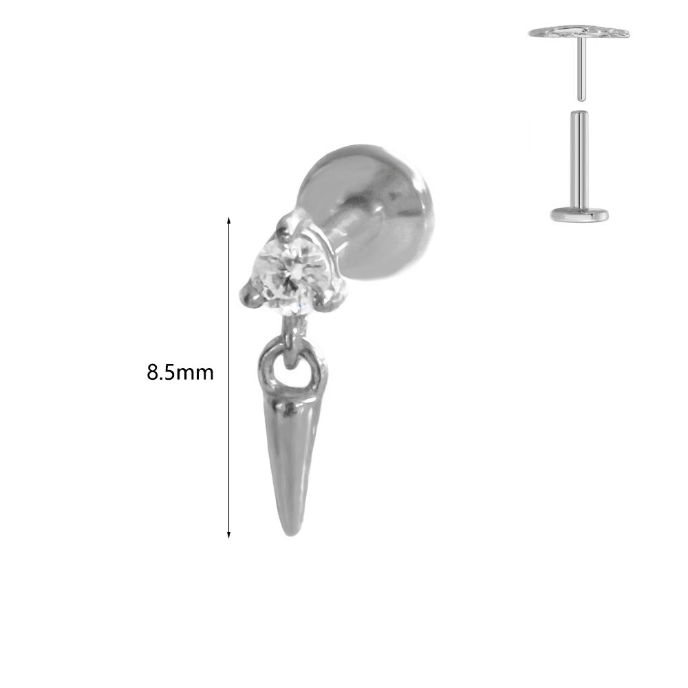 ASTM F136 G23 Titanium Labret Piercing Starfish Earring Stud Bee Leaf Push In CZ Threadless Cartilage 16/18/20G Body Jewelry
