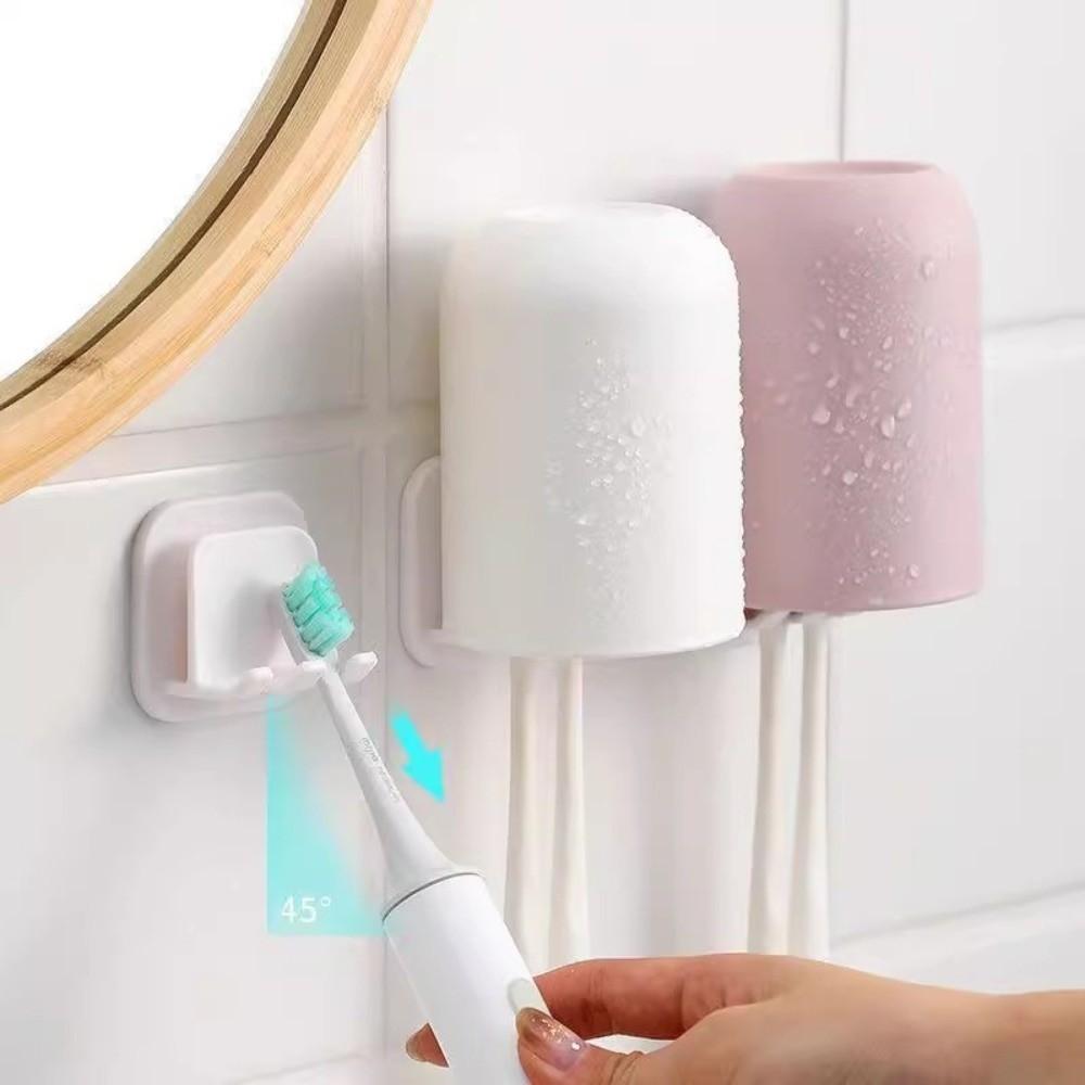 2PCS Punch-Free Bathroom Toothbrush Holder Plastic Toothbrush Shelf  Bathroom