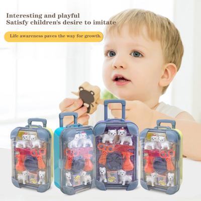 Dollhouse Mini Suitcase Trolley Luggage Handbag Model Candy Box Toy Stand Pretend Play Toy Suitcase Toys for Doll House Decor Pet Grooming Dressing