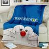 3D Printing D-Doraemon Anime Cartoon Blanket,Soft Throw Blanket for Home Bedroom Bed Sofa Picnic Travel Office Cover Blanket Kid
