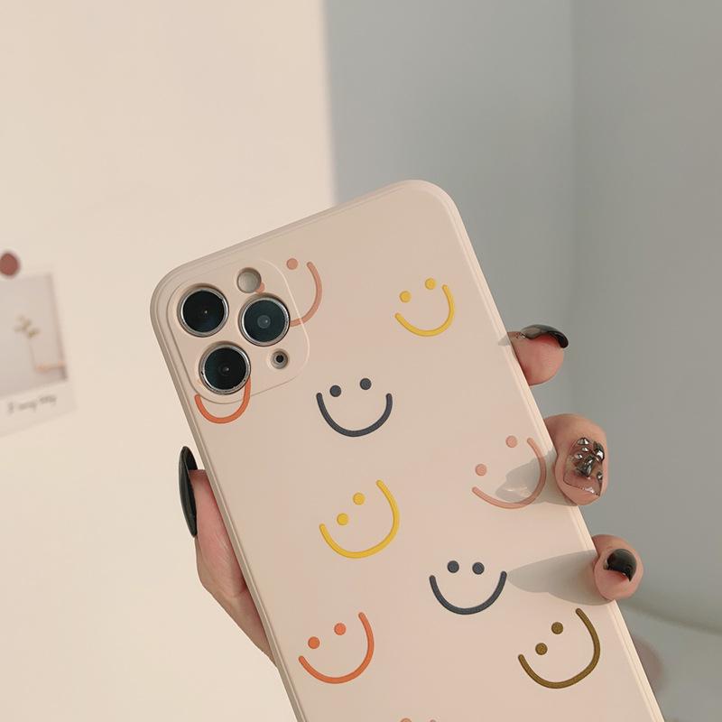 Simple Smiley Face 14pro Suitable for IPhone 15 IPhone Case 16 Silicone Case 13X/8 Soft 11