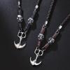 JMXD Vintage Halloween Necklace with Alloy Anchor Pendant and Skull Braided Design Trendy Versatile Statement Fashion Jewelry