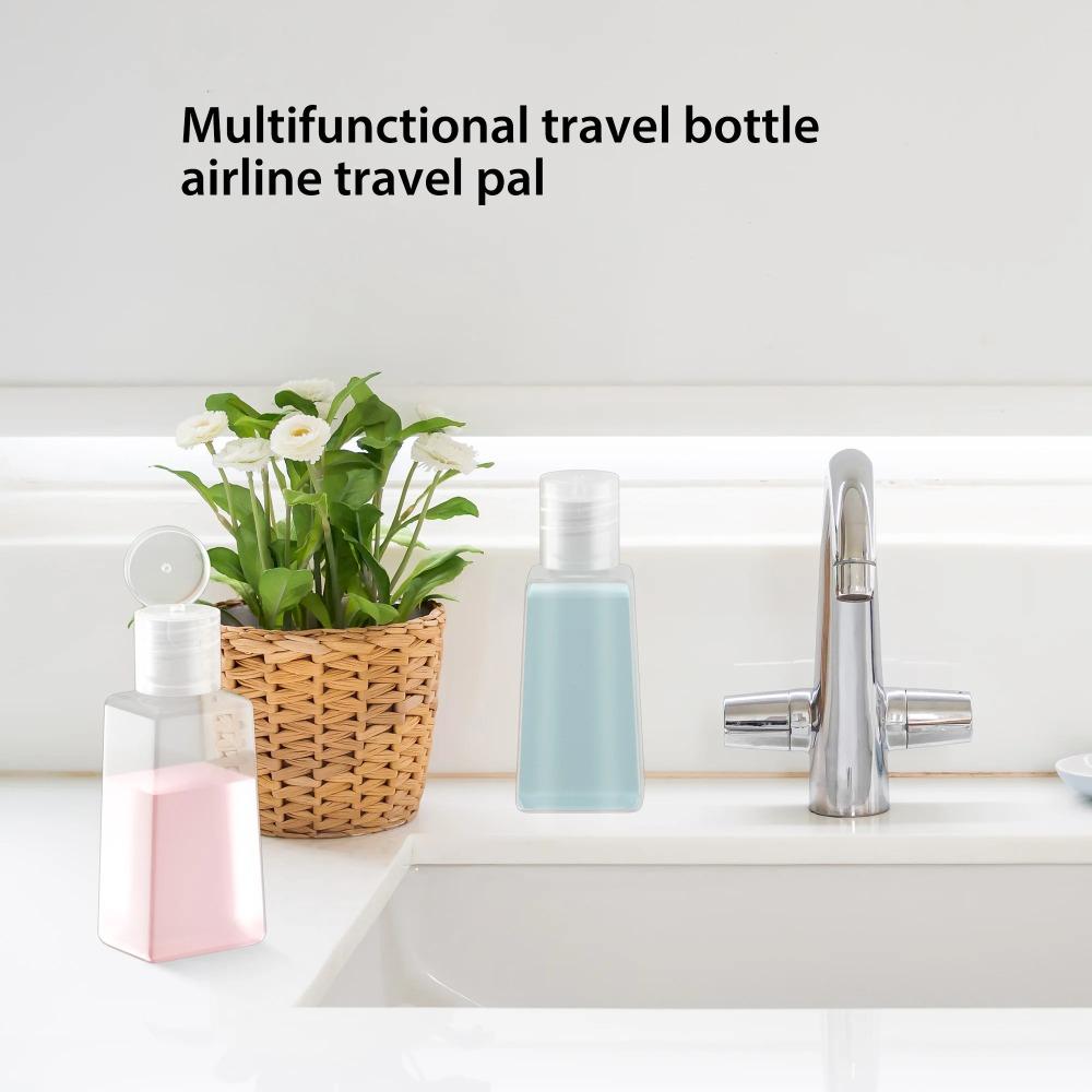 30/60ml Empty Refillable Bottle Flip Cap Portable Trapezoidal Plastic Bottles Travel Bottle Cosmetic Lotion Squeeze Bottles