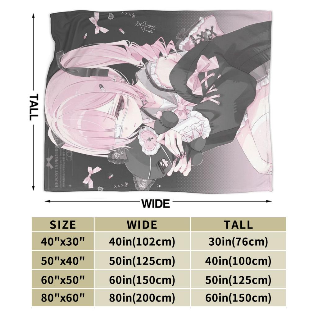 Jirai Kei Weiche Decke Kinder Plüsch Überwurf Grafische Heimdekoration Flanell Bettdecke Sofa Bettbezug