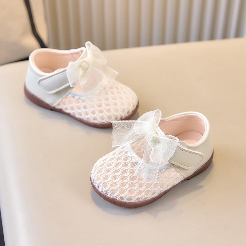 Pearl Princess Toddler Lace Mesh Walking Sandals - Soft Sole, Breathable Summer Shoes for Little Kids