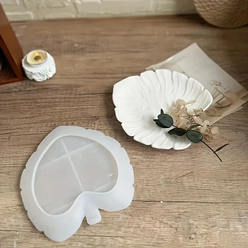 DIY Leaf-Shaped Silicone Mold for Jewelry Tray Resin Organizer & Candle Holder - Easy Release Gypsum Plaster Casting Mould