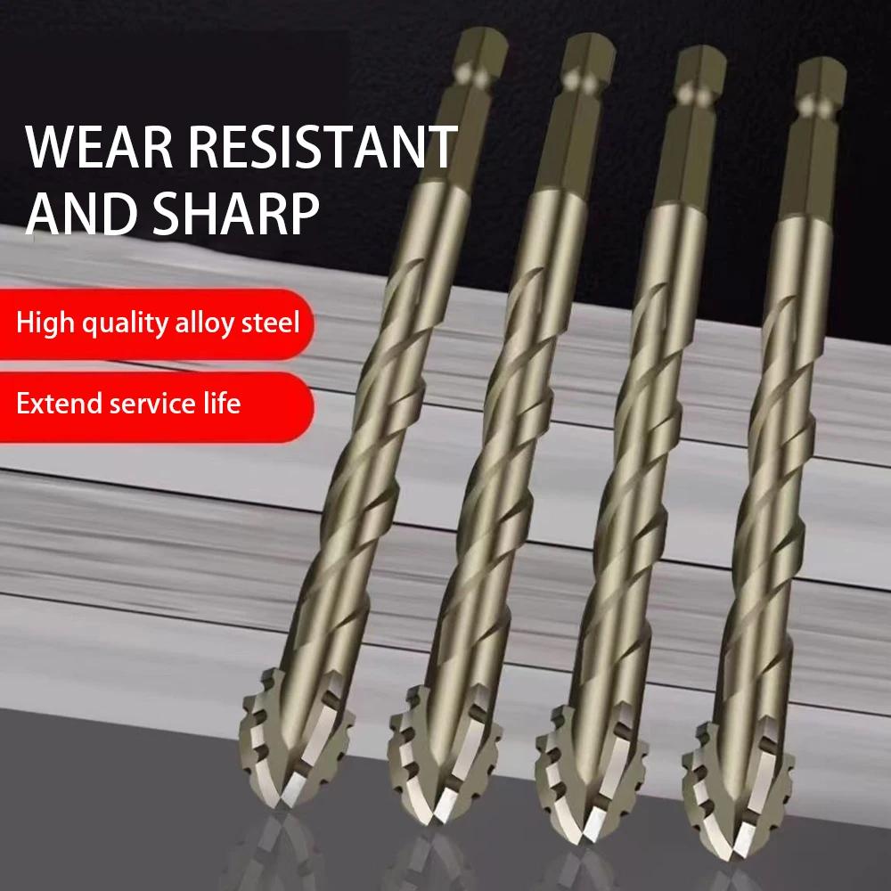 7Pcs/set Four Flute Sawtooth Drill Bit For Glass Tile Concrete Metal Drilling Tools High Performance Drill Bit Set 3-12mm New