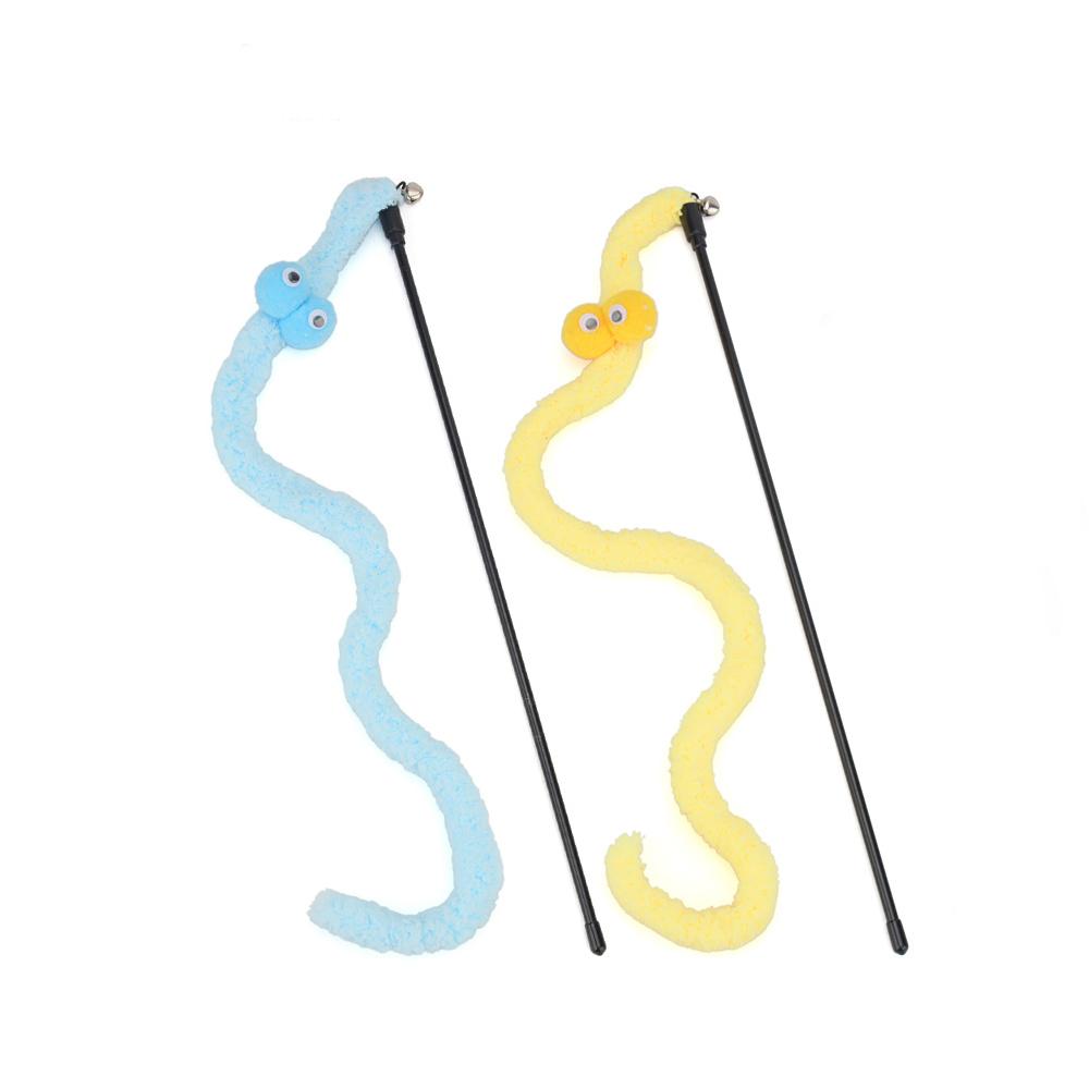 

1pc/2pcs Long Plush Rope Cat Teaser Rod Big Eyes Chew Rope Cat Toy Stick Kitten Pet Toys