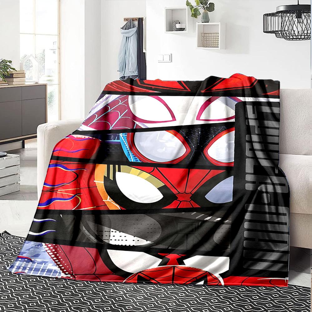 Spider-Man Comic Panel Art Flannel Blanket Super Soft Warm Cozy Blanket for Sofa Bed Office Travel All‑Season Home Decor Gift