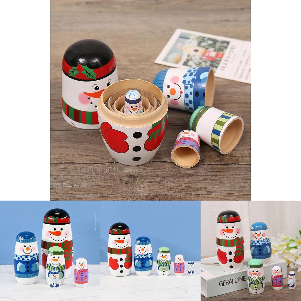 Charming Russian Wooden Matryoshka Doll Set Five Layers Perfect For Home Decor Gifts