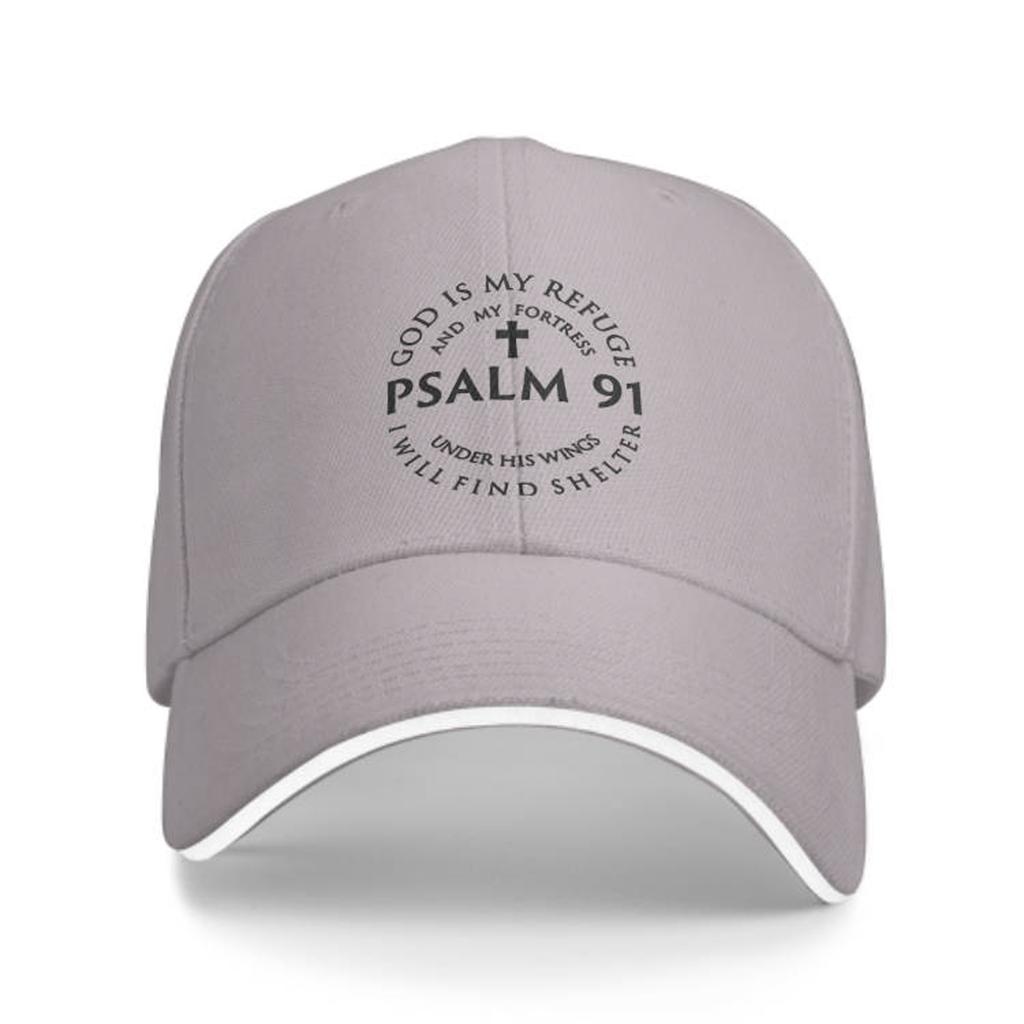 1Pc Adjustable Baseball Cap - Psalm 91 Scripture - Christian Religious Hat With, Adjustable Strap For Truck Drivers, Church, Eve