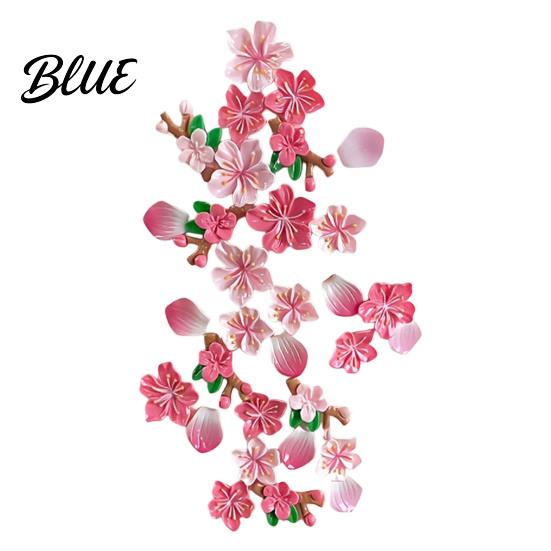 Cute Car Stickers for Girls Peach Blossom Sticker Resin Flower Decal Auto Motorcycle