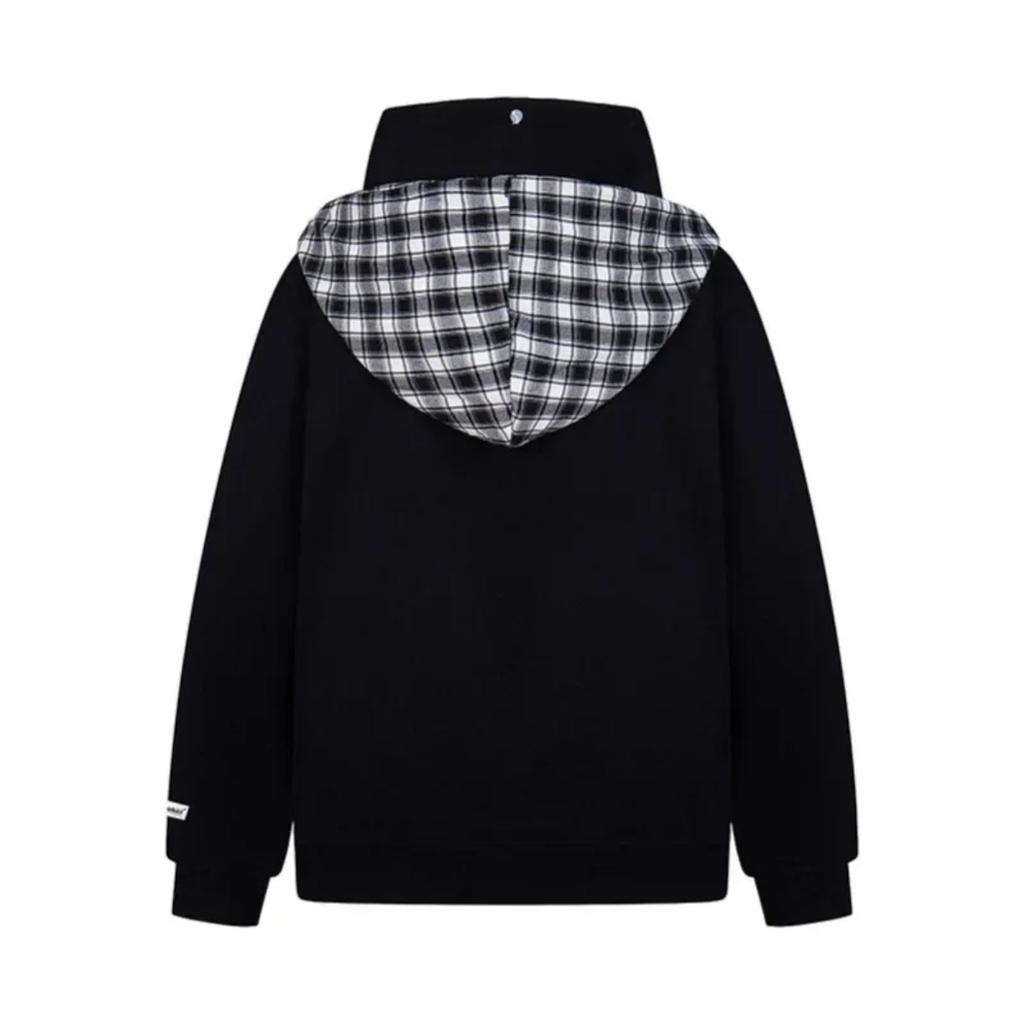 2KWEIRD American Plaid Shawl Fake Two-Piece Hoodie Women Early Autumn New Loose Lazy Chic High Street Couple Jacket Cotton Full Sleeve