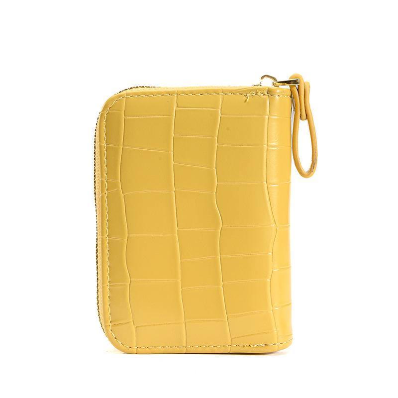 2024 Women's Crocodile Pattern Card Holder: Compact Accordion Wallet with Multi-Card Slots and Zipper