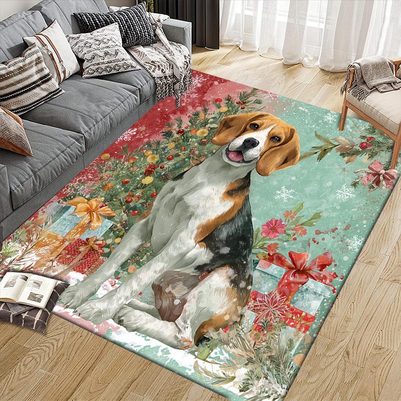 Christmas Dog Home Sofa Decoration for Living Room & Bedroom, Non‑Slip Play Flannel Floor Mat for Game Room