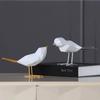 Resin Cute Bird Figurine European Ornaments Geometric Origami Animal Statue Home Office Bird Sculpture Abstract Home Decor