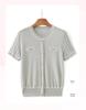 Mom's French Style Ice Silk Knit Top, Short Sleeve, Versatile & Stylish T-shirt for Middle-Aged Women, New Summer Fashion.