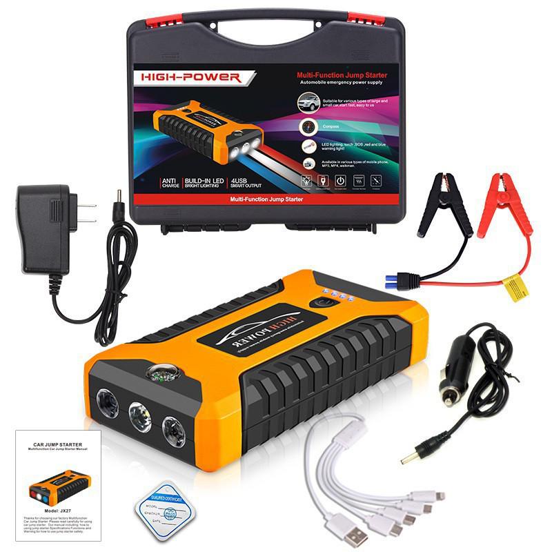 Outdoor Car Jump Starter & Power Bank: 12V High-Capacity Battery for Strong Emergency Starts