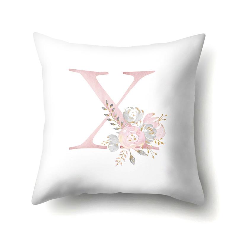Polyester Pillowcase Automobile Decoration Home 26 English Letter Printing Pillowcase Waist Cushion Cover